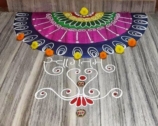 Παραδοσιακό σχέδιο νέας χρονιάς rangoli