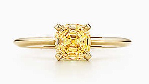 Απλό ζαφείρι κίτρινο διαμαντένιο δαχτυλίδι