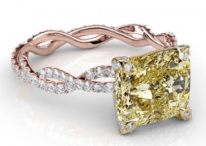 Curvy κίτρινο διαμαντένιο δαχτυλίδι