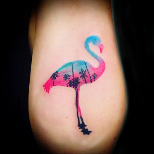 Ελκυστικά σχέδια τατουάζ Flamingo