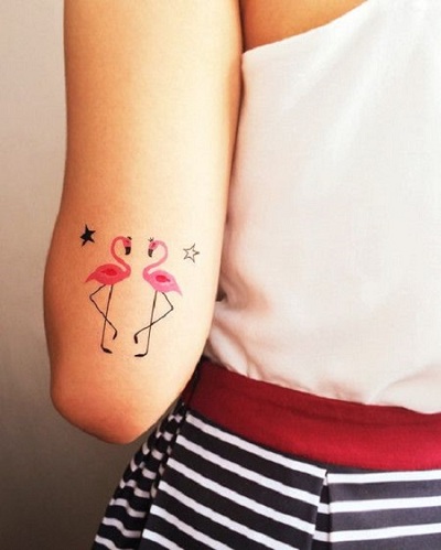 Ζευγάρια Flamingo Tattoo Design