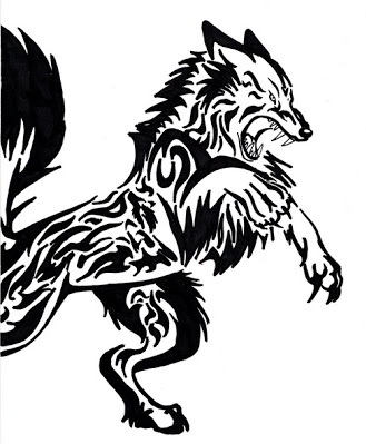 Wolf Tribal Celtic tatuointisuunnittelu