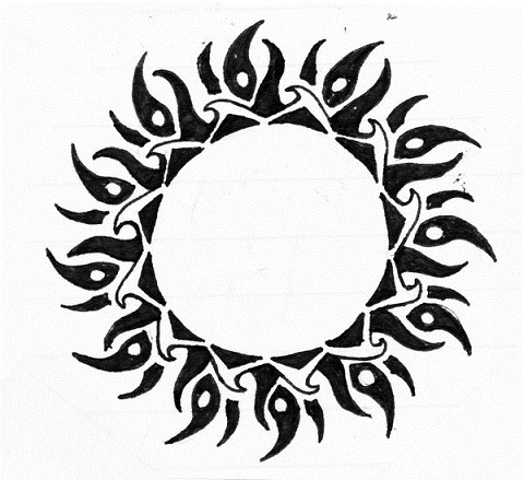 Celtic Tribal Sun Tattoo -suunnittelu