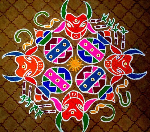 Πολύχρωμα σχέδια Diwali Rangoli