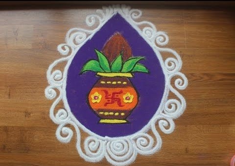 Diwalin erityinen Kalash Rangolin muotoilu