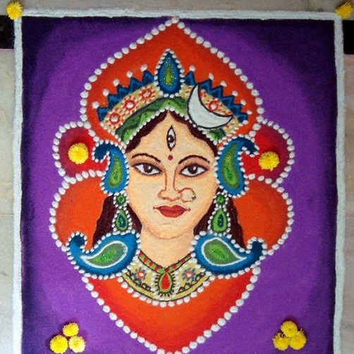 Durga Puja Rangoli - Design Rangoli Designs
