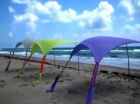 Tukeva tuulenpitävä rantasateenvarjo