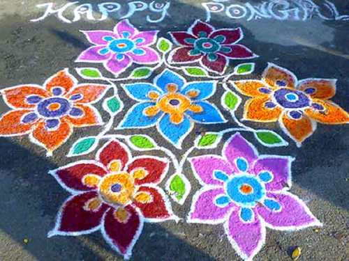 Το όμορφο ινδικό Floral Rangoli