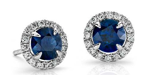 Μπλε σκουλαρίκια με διαμάντια Sapphire