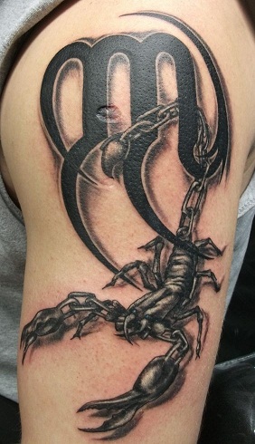 Zodiac Style Scorpion Tatuointi