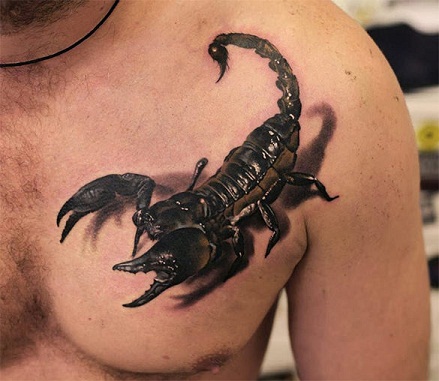 3D -kuvio Scorpion -tatuointi