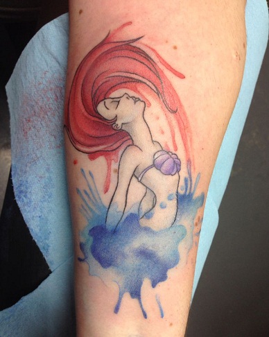 Ariel -hahmo Disney -tatuointi