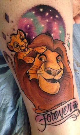 Leijonakuningas yksilöllinen Disney -tatuointi