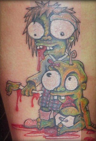 Ελκυστικό σχέδιο τατουάζ Zombie