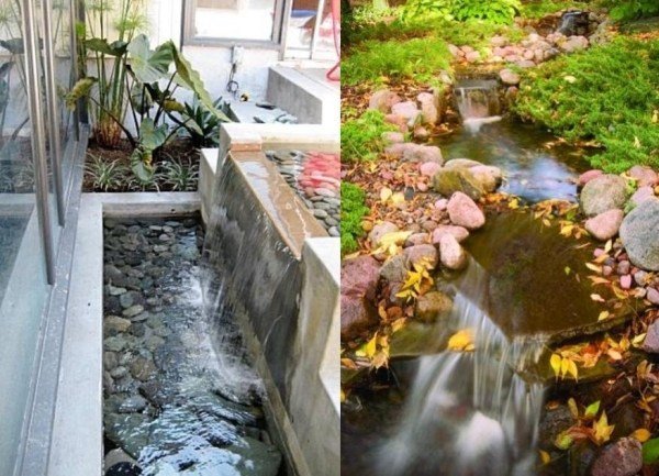 konstgjorda och naturliga idéer om vattenfallsträdgårdar