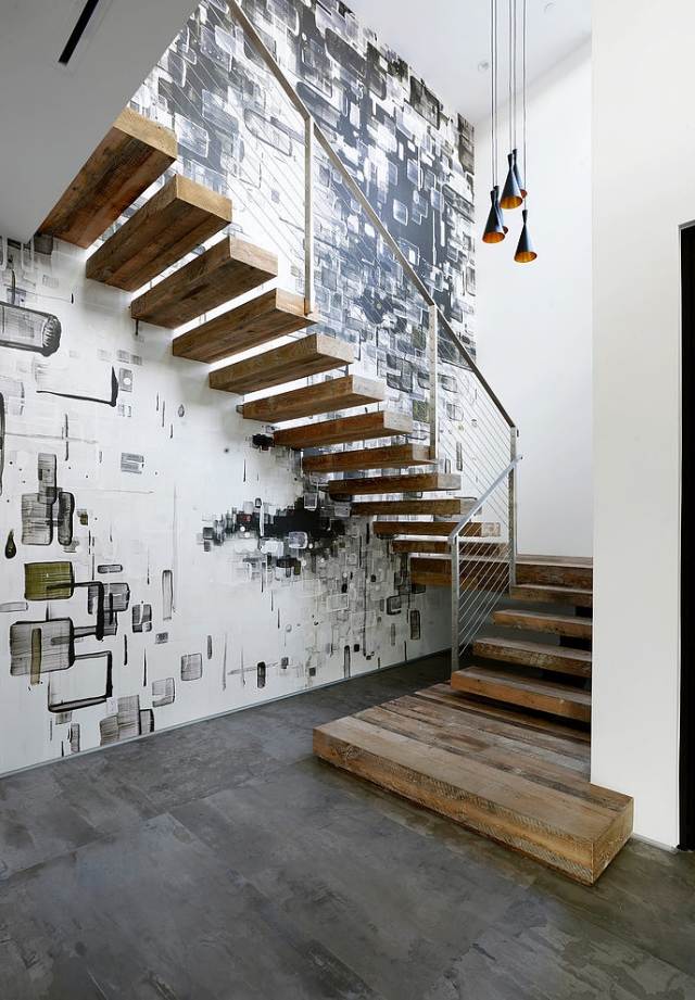 vägg-design-tapeter-korridor-abstrakt-geometriska-motiv