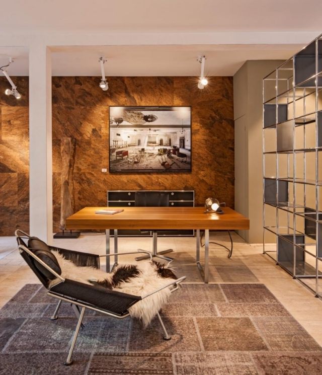 vägg-design-dekorativa-paneler-brun-hemmakontor