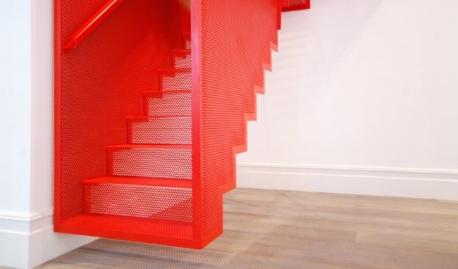 Transparenta trappor design tendenser steg räcke-röda Diapo