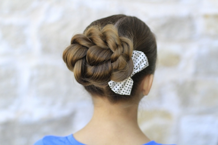 inspiration hairstyling bal bun fläta rosettillbehör