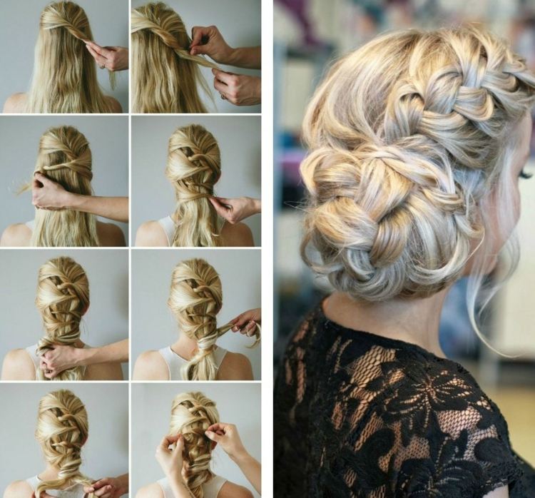 idéer prom frisyrer instruktioner fläta updo fläta