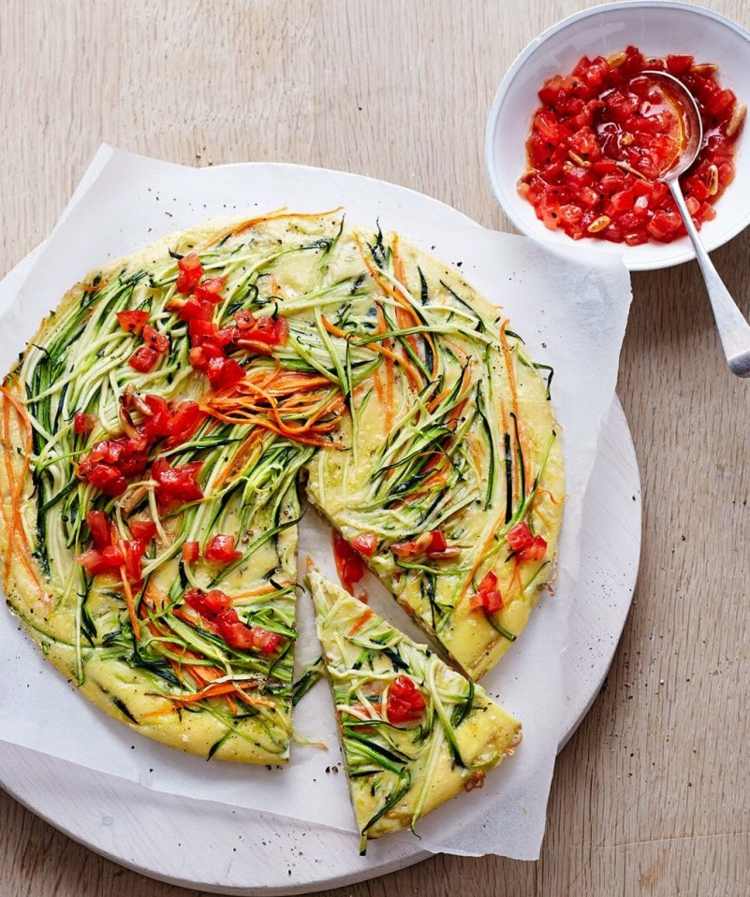 actifry-recept-gryta-zucchini-rivna-remsor-feta-tomat-olja-skål-bakpapper-rosett-sked