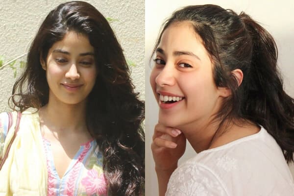 Julkkikset ennen ja jälkeen meikki Janhvi Kapoor