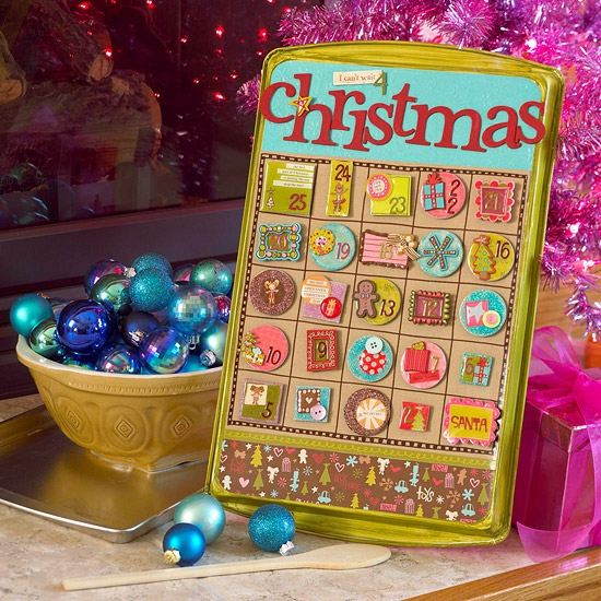 Advent säsong kalender träd boll arrangemang