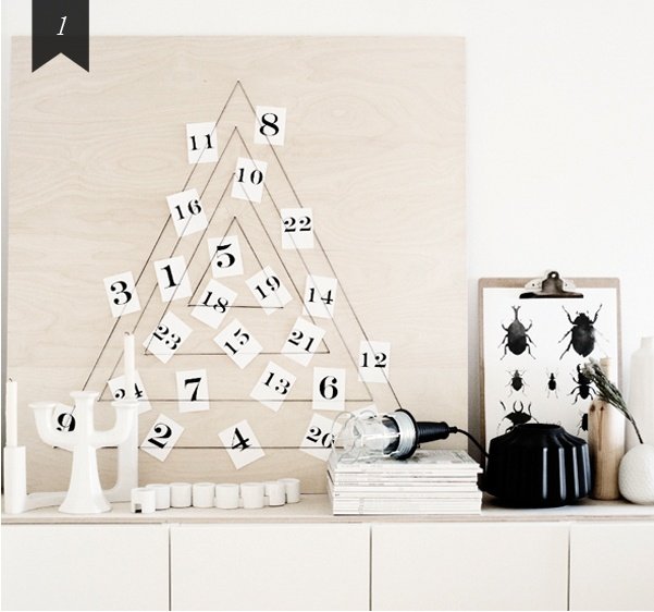 tinker adventskalender vägg minimalistiska siffror papper