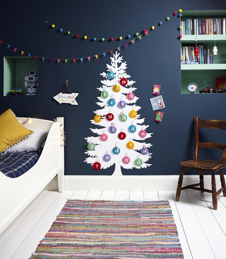 Tinker adventskalender barnrums väggdekoration kände julgransbollar