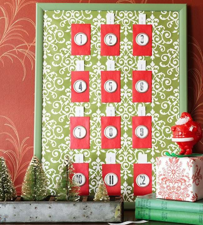 Gör din egen adventskalenderpapper väggram