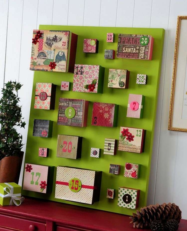 Tinker adventskalender -boxar-grönmålade-mdf-tallrik