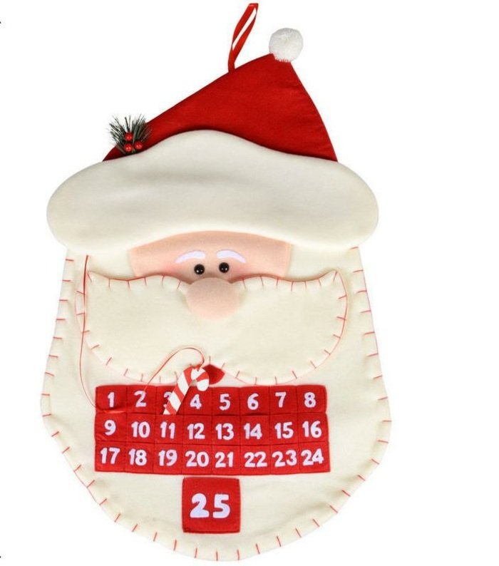 Santa Claus huvud med advent dagar