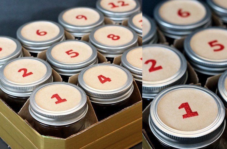 Tinker adventskalender med syltburkar instruktioner