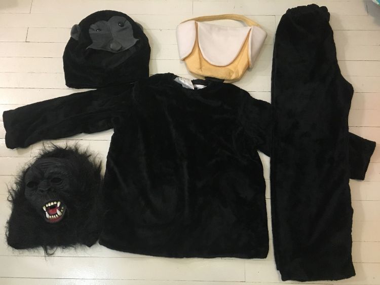 gorilla kostymdelar mask fluffiga tyg toppbyxor
