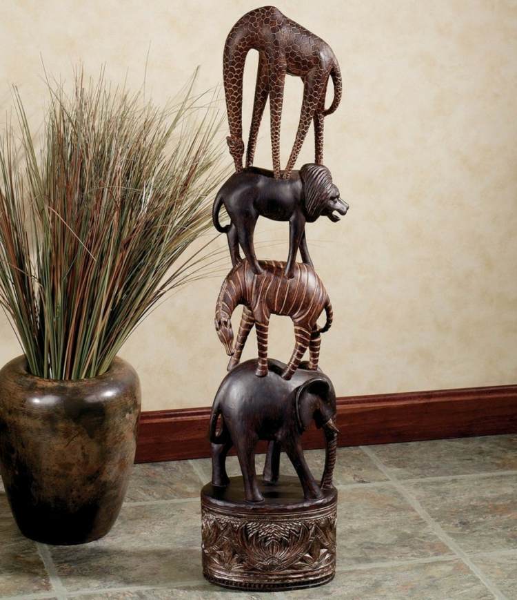 afrika-deco-figur-vilda djur-elefant-zebra-lejon-giraff-vass-struts