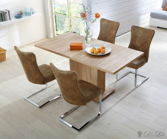 Matsalsidéer möbler-modernt utdragbart bord-Gladys trästol i trä