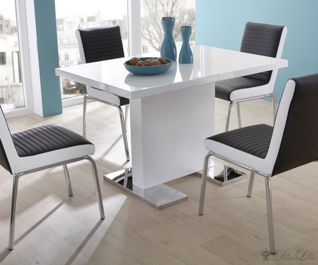 Högglanslackat matbord utdragbart-Xaveria möbler-modernt