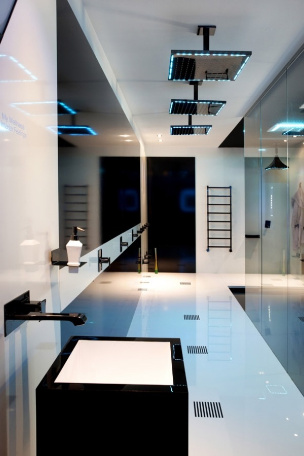 innovativt ledd duschhuvud design svart led fir italia