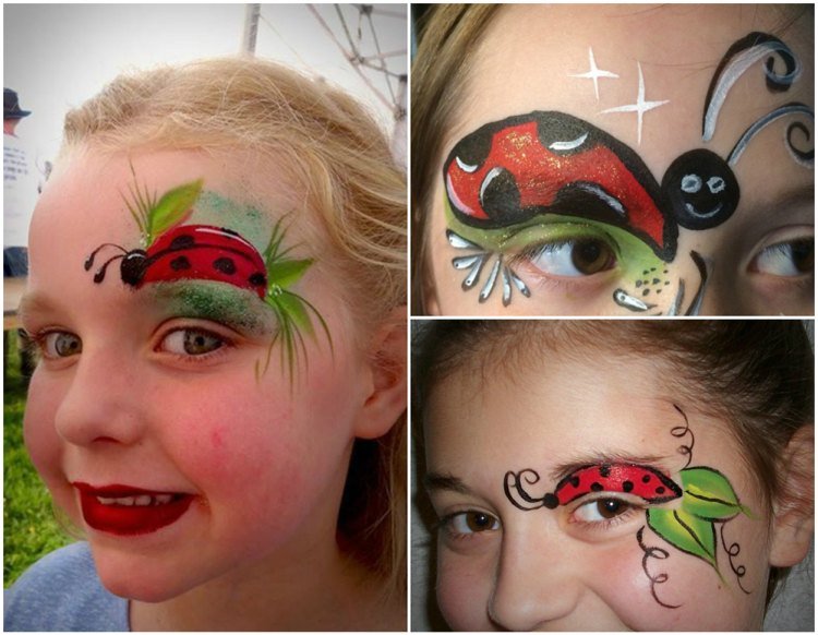 nyckelpiga make up karneval barn ögonbryn ögon