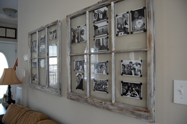 Gammal fönsterdekoration-väggdekoration-svart-vita-bilder-vintage-soffa-dekoration-soffa-bordslampa-design