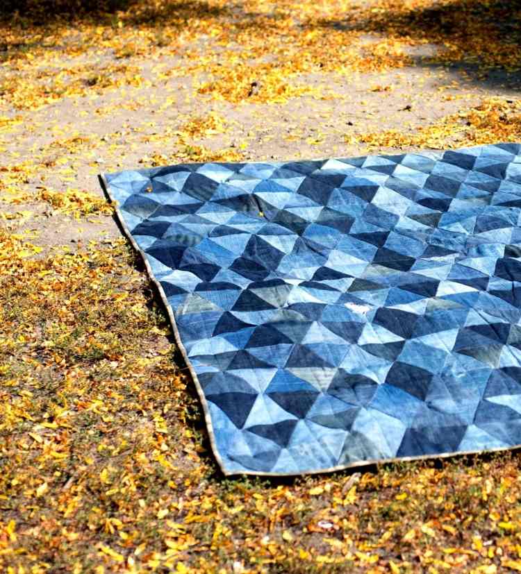 gamla jeans-återvinnings-tinker-filt-trianglar-nyanser