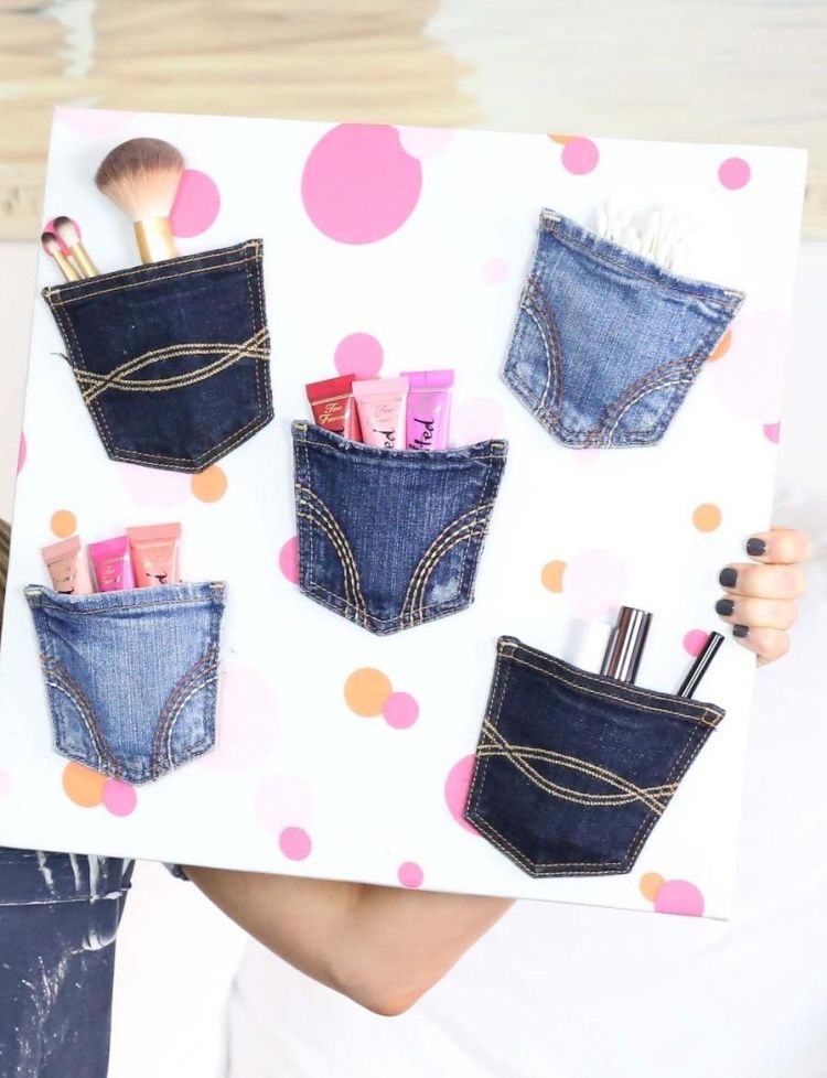gamla jeans-återvinnings-tinker-smink-förvaringsväskor