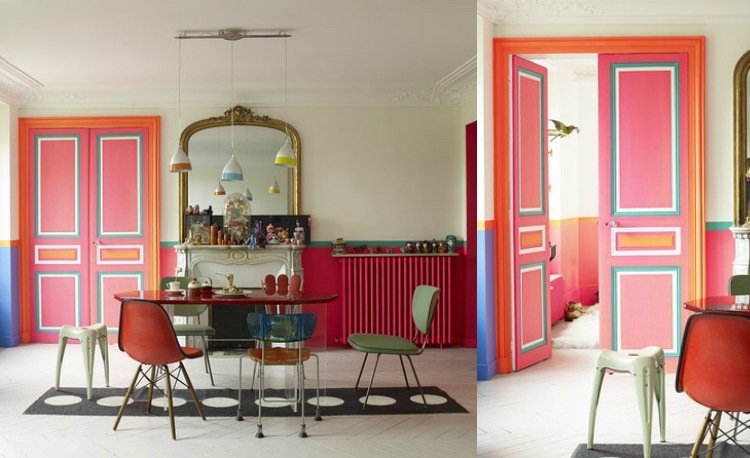 gamla dörrar-försköna-idéer-rosa-orange-ljus-ljusa