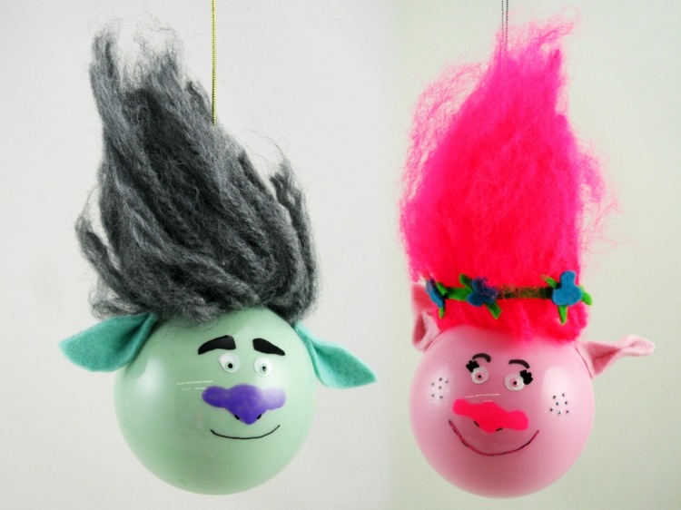 försköna gamla julbollar DIY barnvänliga troll ull permanenta markörer