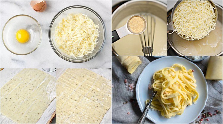 Low carb mozzarella nudlar gör själv alternativ till pasta