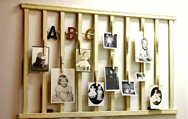 gammal baby säng väggdekoration idé bilder foton träband