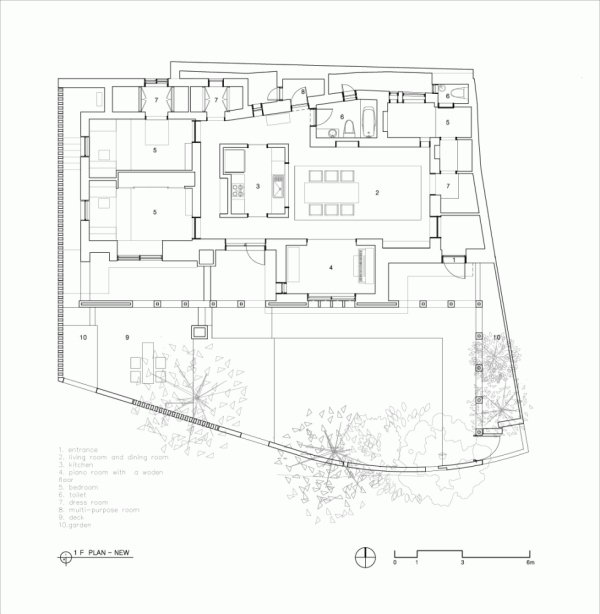 planlösning gammalt gammalt hus renovera av moohoi -arkitektur