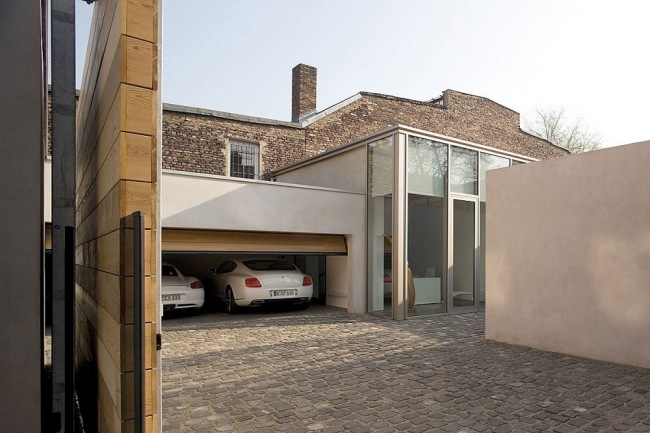 garage entré modernt husrenovering i düsseldorf