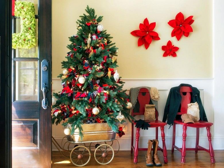 amerikansk-jul-dekoration-liten-jul-träd-hus-entré