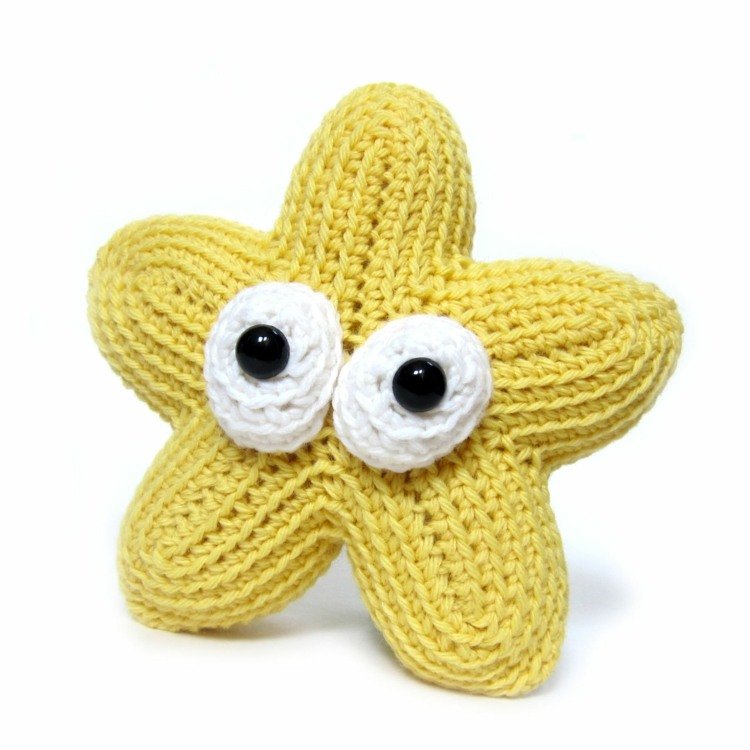 amigurumi-virkade-sjöstjärnor-virkade-figurer-gula ögon-pyssel